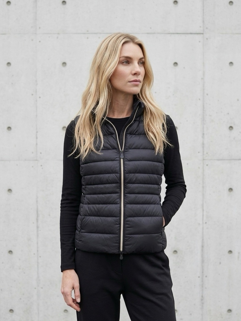 SAVE THE DUCK Black Quilted Puffer Vest